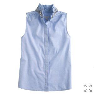 J. Crew Tilda Oxford Rhinestone Top